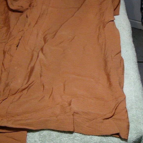 A New Day Womens High Rise Wide Leg Casual Pants Brown Brass Pockets Size 6 - Picture 7 of 16